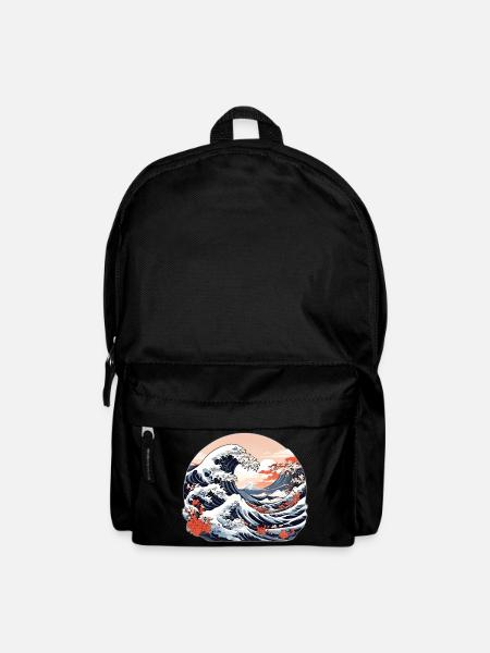 Große Welle von Kanagawa - Rucksack - Schwarz