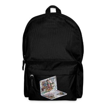 Transparente CAD-Schaltkreiskunst beim Laptop - Rucksack - Schwarz - Vorne