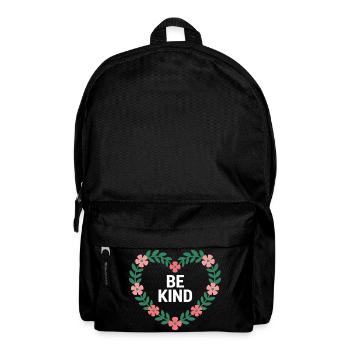 Be Kind Blütenherz Motiv - Rucksack - Schwarz - Vorne