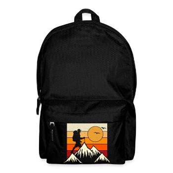 Wandern Wanderer Bergsteiger Geschenk - Rucksack - Schwarz - Vorne