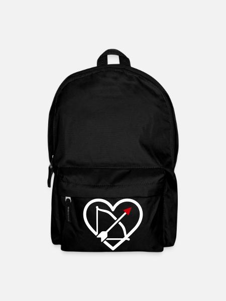 Bogenschießen Herz Pfeil Pfeil Sport Geschenk - Rucksack - Schwarz