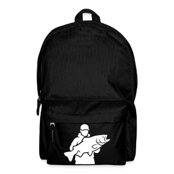 Angler pride: Classic fisherman silhouette - Backpack - black - Front