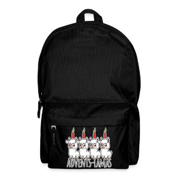 The 4 cute Advent llamas - a candle is burning! - Backpack - black - Front