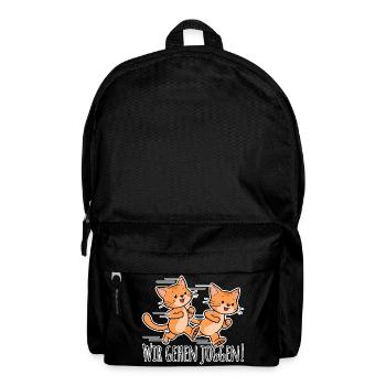 Funny cat friends go running together! - Backpack - black - Front
