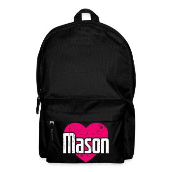 I Love Mason Pinkes Herz Ich liebe Mason - Rucksack - Schwarz - Vorne