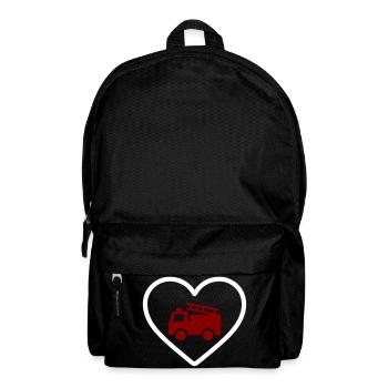 Heart Firefighter Fire Truck - Backpack - black - Front
