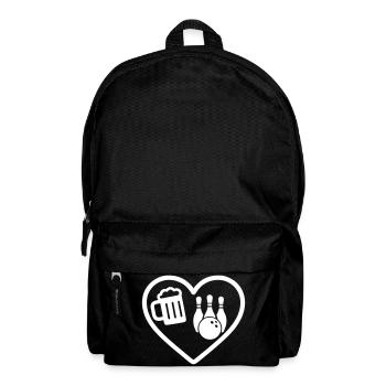 Heart Beer Bowling Humor - Backpack - black - Front