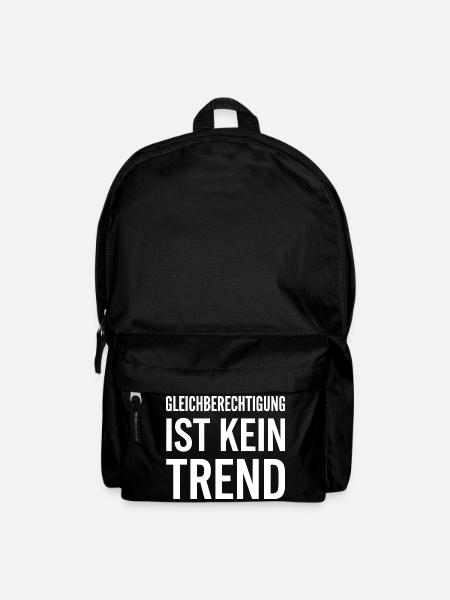 Gleichberechtigung ist kein Trend Statement - Rucksack - Schwarz