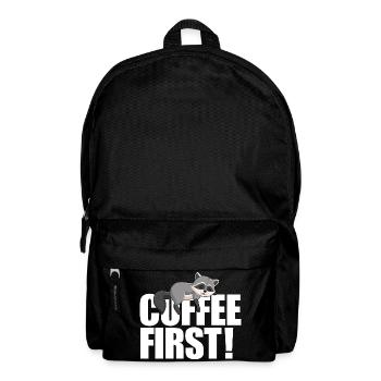 Raccoon Coffee First - Backpack - black - Front