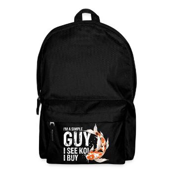 Un gars simple Regarde des carpes Koi acheter de l’humour drôle de vie dans l’étang - Sac à dos - noir - Devant