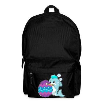 Dolphin Easter Coloring - Backpack - black - Front