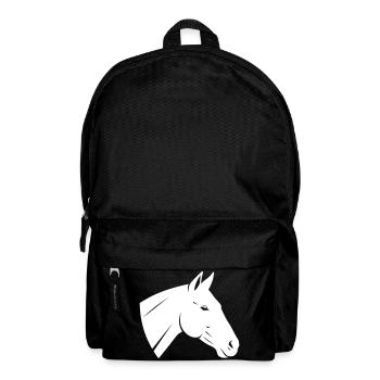 Pferd Kopf Logo Minimalistisch Vektor - Rucksack - Schwarz - Vorne