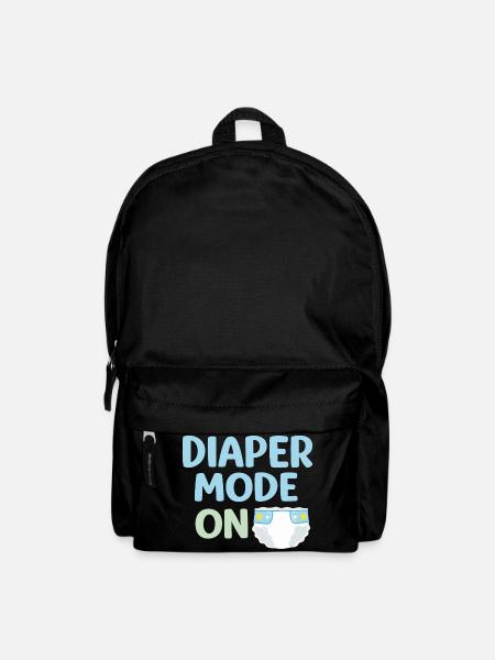 DIAPER MODE ON Shirt – Baby & Eltern Design - Rucksack - Schwarz