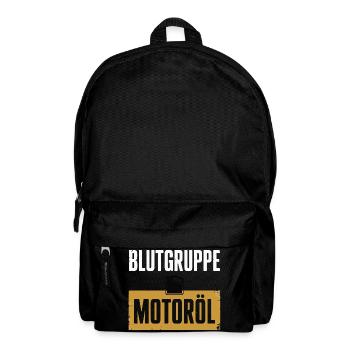 Blood Type Engine Oil Screwdriver Design - Backpack - black - Front