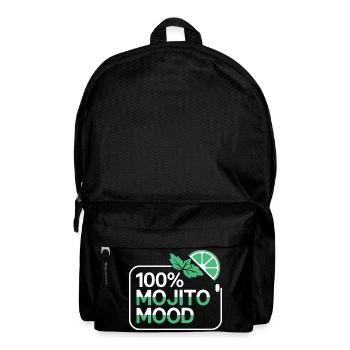 100% Mojito Mood Summer Cocktail Party Lime Mint - Backpack - black - Front