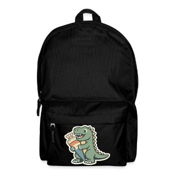 Dino Einschulung Personalisierbar Name Schule - Rucksack - Schwarz - Vorne