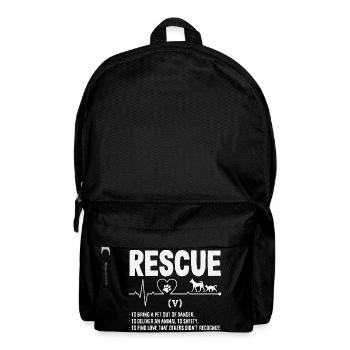Tierrettung Herzklopfen Schelter Hilfe Liebe - Rucksack - Schwarz - Vorne