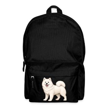 Weißer, pelziger Samojeden - Rucksack - Schwarz - Vorne