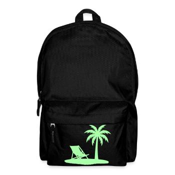 Palme Liegestuhl Strand Vektor - Rucksack - Schwarz - Vorne