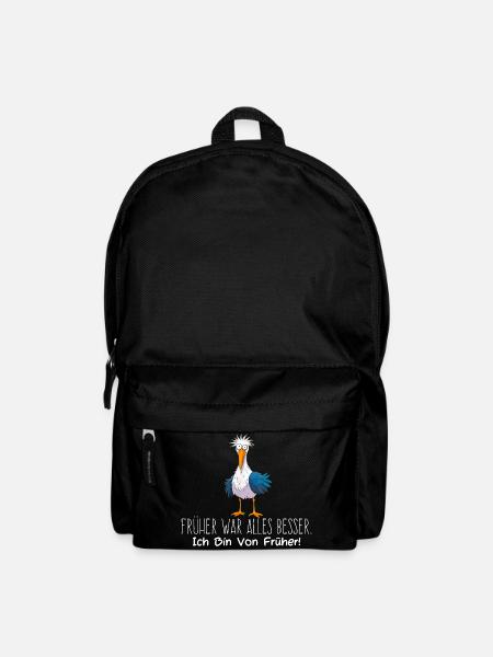 Früher war alles besser - Möwe Witziger Vogel - Rucksack - Schwarz