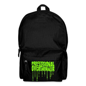 Professional Overthinker Lustig Grübeln Angst Logo - Rucksack - Schwarz - Vorne