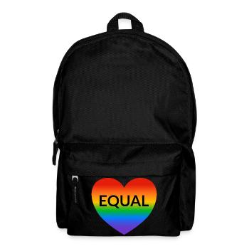 Fierté Arc-en-ciel au cœur égal - Sac à dos - noir - Devant
