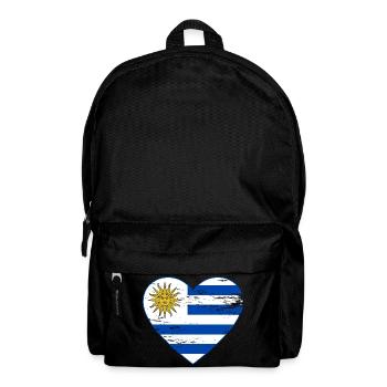Uruguay_Flagge_Herz_used - Rucksack - Schwarz - Vorne