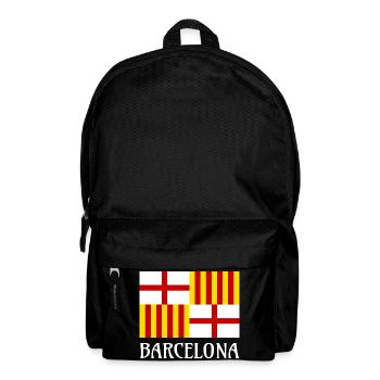 Flag Red White Yellow Barcelona Patriotic Banner - Backpack - black - Front