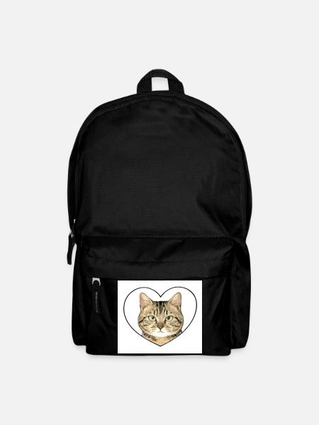 Feline Heart: Cat Portrait - Backpack - black
