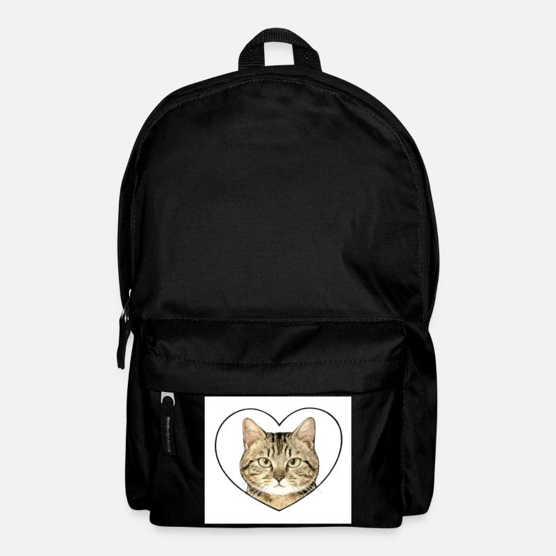Katzenherz: Katzenporträt - Rucksack - Schwarz