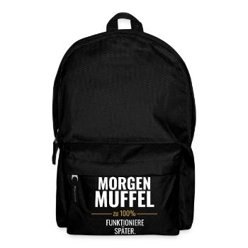 Morgenmuffel – Zu 100% funktioniere später - Rucksack - Schwarz - Vorne