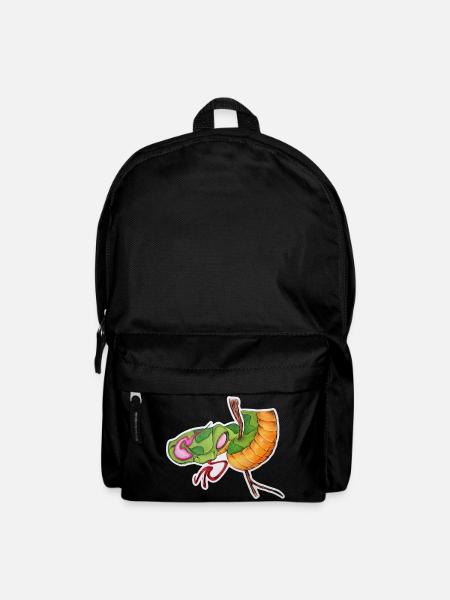 Flame Snake with Green, Orange, Tail - Backpack - black