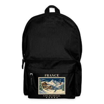 Frankreich Courchevel Vintage Reisemarke - Rucksack - Schwarz - Vorne