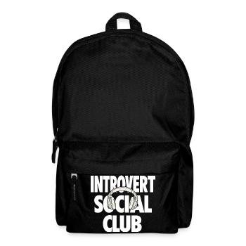 Introvert Social Club mit Kopfhörern - Rucksack - Schwarz - Vorne