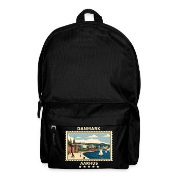 Dänemark Aarhus Vintage Reisemarke - Rucksack - Schwarz - Vorne