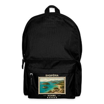 Albanien Ksamil Vintage Reisemarke - Rucksack - Schwarz - Vorne