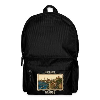 Litauen Kaunas Vintage Reisemarke - Rucksack - Schwarz - Vorne