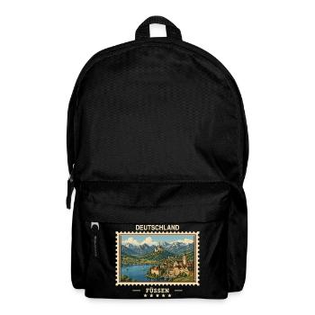 Deutschland Füssen Vintage Reisemarke - Rucksack - Schwarz - Vorne