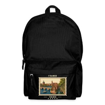 Frankreich Toulouse Vintage Reisemarke - Rucksack - Schwarz - Vorne