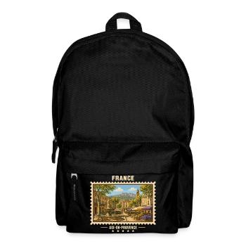 Frankreich Aix-en-Provence Vintage Reisemarke - Rucksack - Schwarz - Vorne