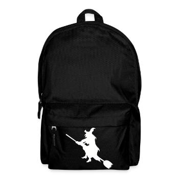 Hexe auf Besen Silhouette - Rucksack - Schwarz - Vorne