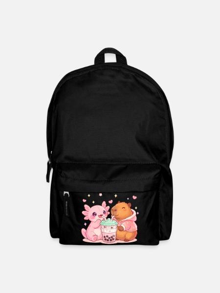 Axolotl, Capybara, Kawaii - Rucksack - Schwarz