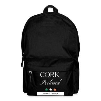 Cork Irland Souvenir – Reise minimalistisch - Rucksack - Schwarz - Vorne