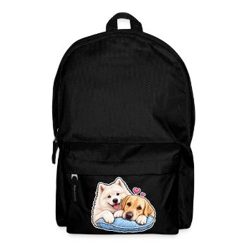 Fluffy Pals: Samojeden & Golden - Rucksack - Schwarz - Vorne