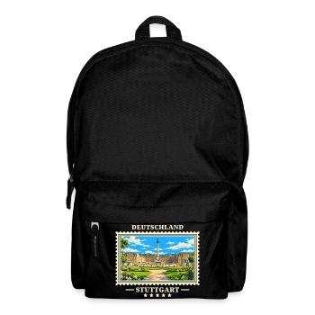 Deutschland Stuttgart Vintage Reisemarke - Rucksack - Schwarz - Vorne