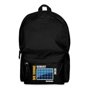 Die Sonne schickt keine Rechnung - Photovoltaik - Rucksack - Schwarz - Vorne