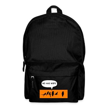 Wireless Birds Wi-Fi Funny Joke. - Backpack - black - Front