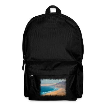Blick auf Playa de Cofete auf Fuerteventura - Rucksack - Schwarz - Vorne