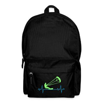 Kitesurfing Kiteboarding Kitesurf Heartbeat Pulse - Sac à dos - noir - Devant
