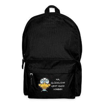 Glücklich, geht auch vorbei! - Rucksack - Schwarz - Vorne